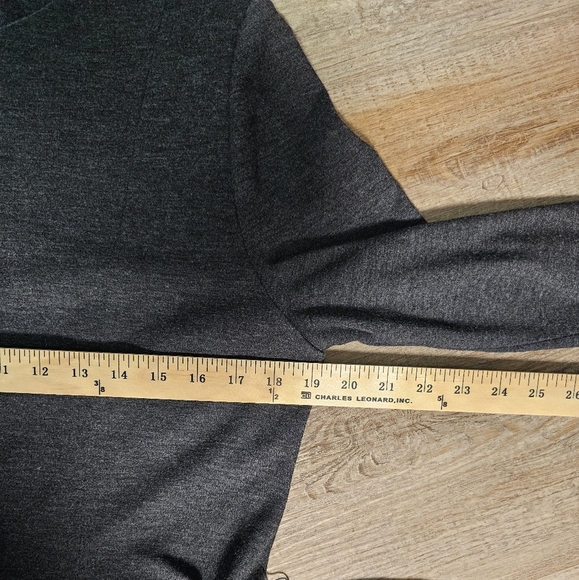 Henry Lee Elegant Gray Women's Long Sleeve Midi Dress 12P with belt - Picture 7 of 9